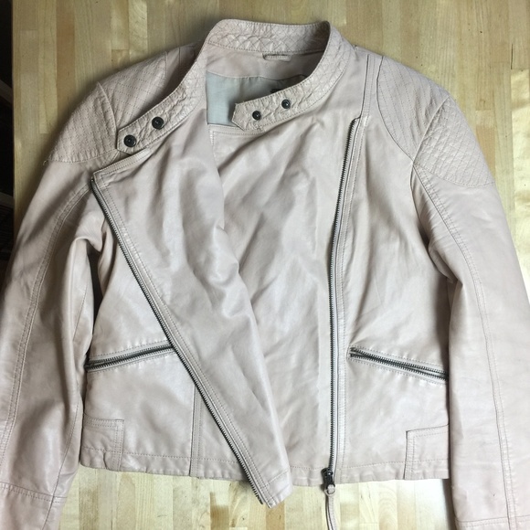 Free People Jackets & Blazers - Free People vegan faux leather pink moto jacket